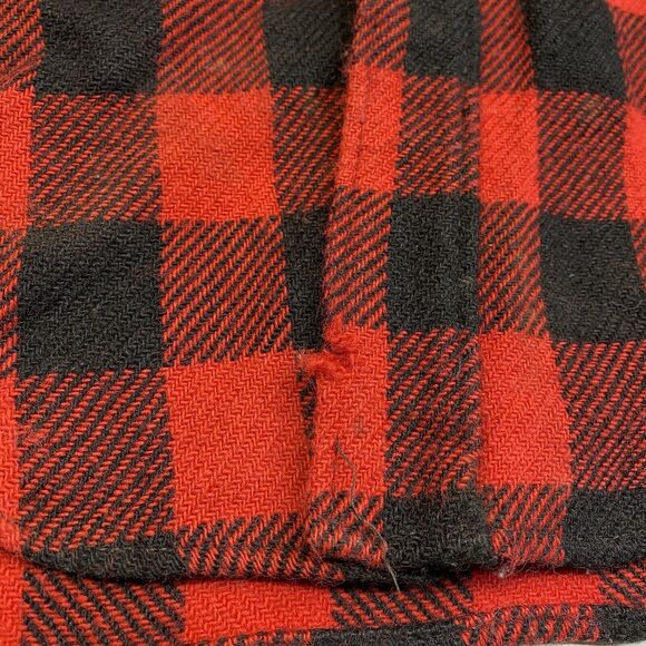 Vintage Woolrich Wool Shacket Mens Large Red Buffalo Plaid Mackinaw Tartan *Flaw - Picture 4 of 11